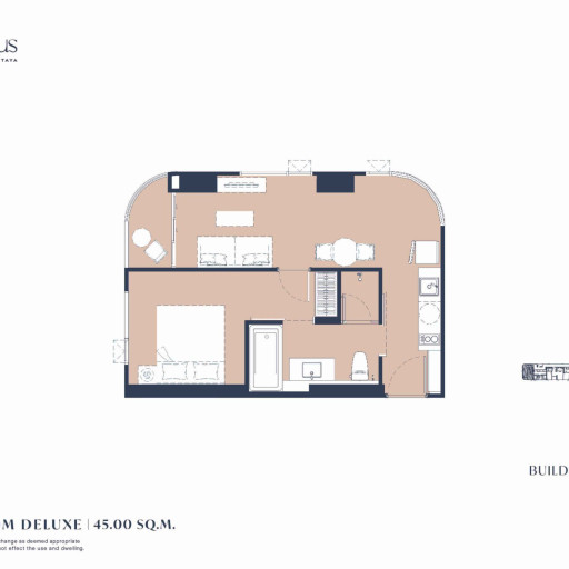 Aquarous Jomtien Pattaya, Односпальные квартиры - от 34,70 м² до 74,85 м²