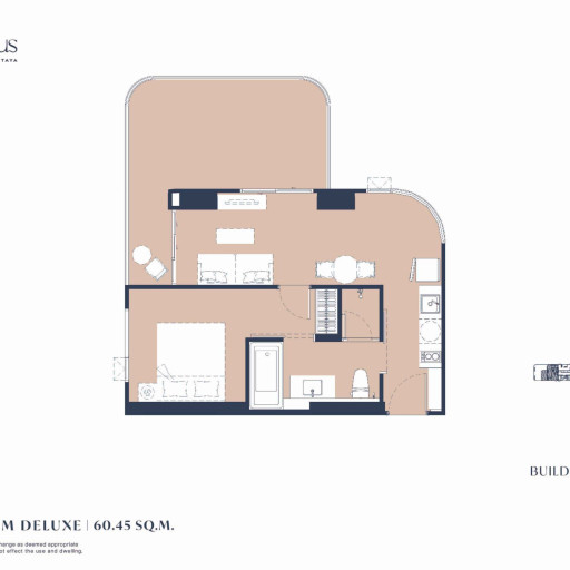 Aquarous Jomtien Pattaya, Односпальные квартиры - от 34,70 м² до 74,85 м²