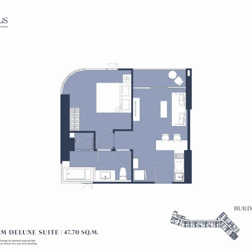 Aquarous Jomtien Pattaya, Односпальные квартиры - от 34,70 м² до 74,85 м²