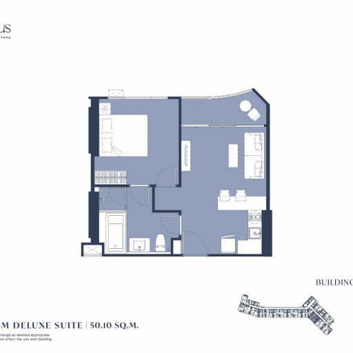 Aquarous Jomtien Pattaya, Односпальные квартиры - от 34,70 м² до 74,85 м²