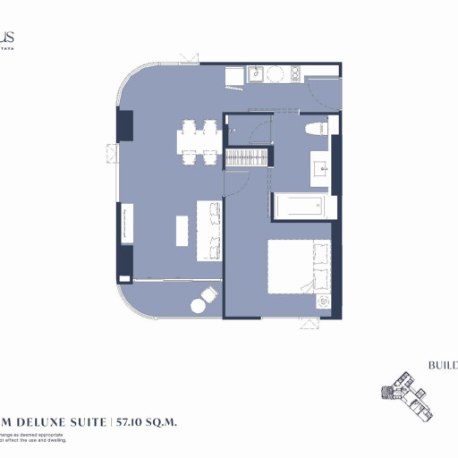 Aquarous Jomtien Pattaya, Односпальные квартиры - от 34,70 м² до 74,85 м²