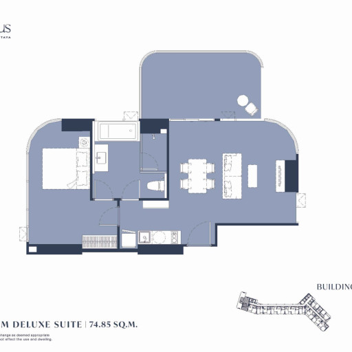 Aquarous Jomtien Pattaya, Односпальные квартиры - от 34,70 м² до 74,85 м²