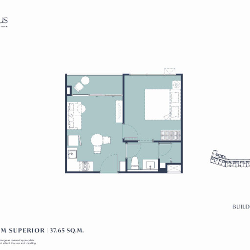 Aquarous Jomtien Pattaya, Односпальные квартиры - от 34,70 м² до 74,85 м²