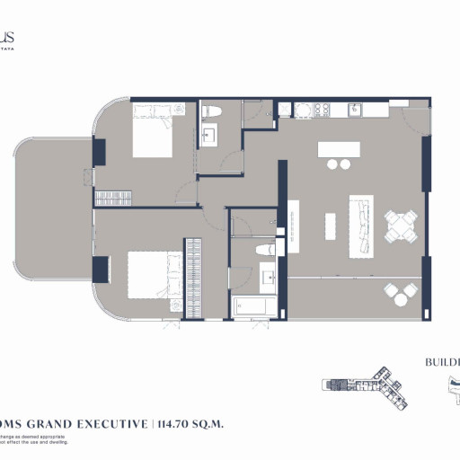 Aquarous Jomtien Pattaya, Двуспальные квартиры - от 79,75 м² до 141,30 м²