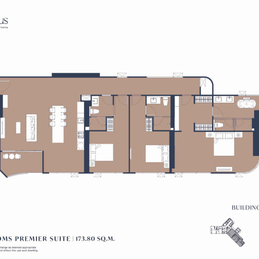 Aquarous Jomtien Pattaya, Квартира с 3-мя спальнями - 173,80 м²