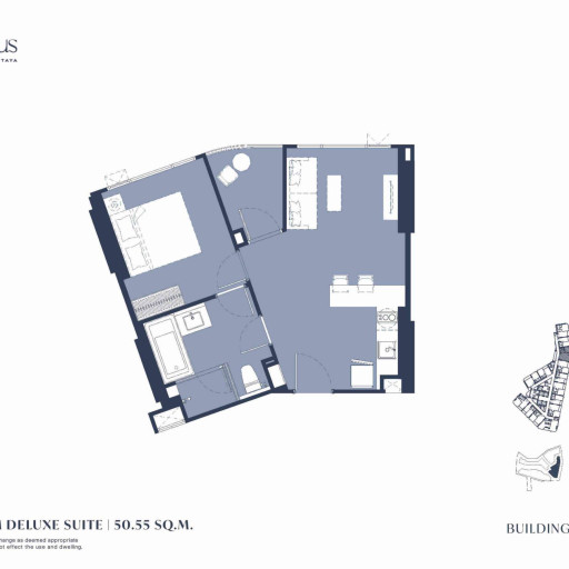 Aquarous Jomtien Pattaya, Односпальные квартиры - от 34,70 м² до 74,85 м²