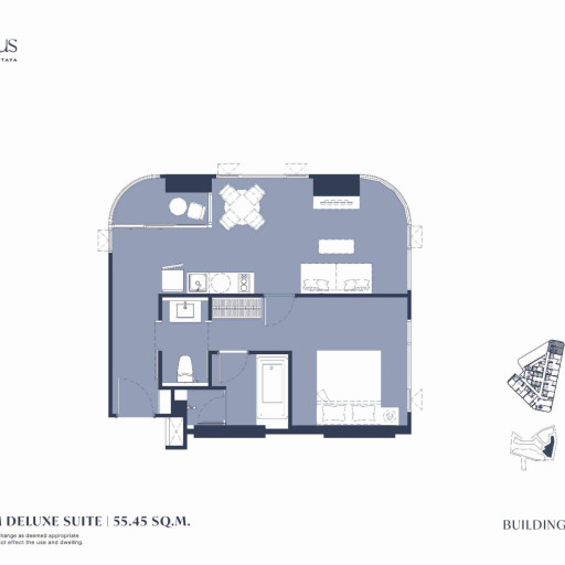 Aquarous Jomtien Pattaya, Односпальные квартиры - от 34,70 м² до 74,85 м²