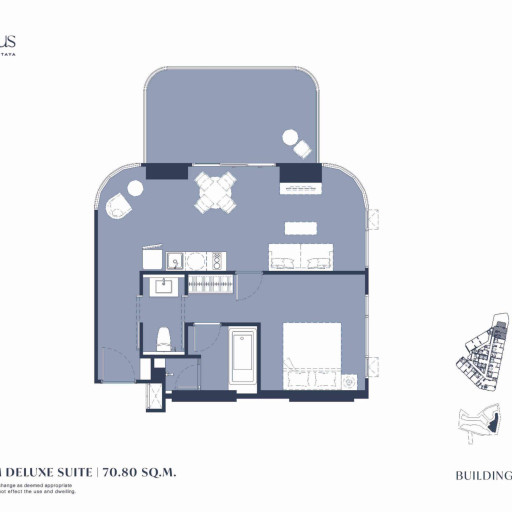 Aquarous Jomtien Pattaya, Односпальные квартиры - от 34,70 м² до 74,85 м²