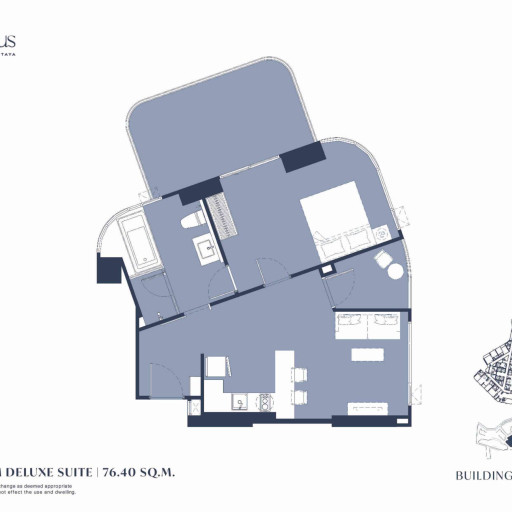 Aquarous Jomtien Pattaya, Односпальные квартиры - от 34,70 м² до 74,85 м²