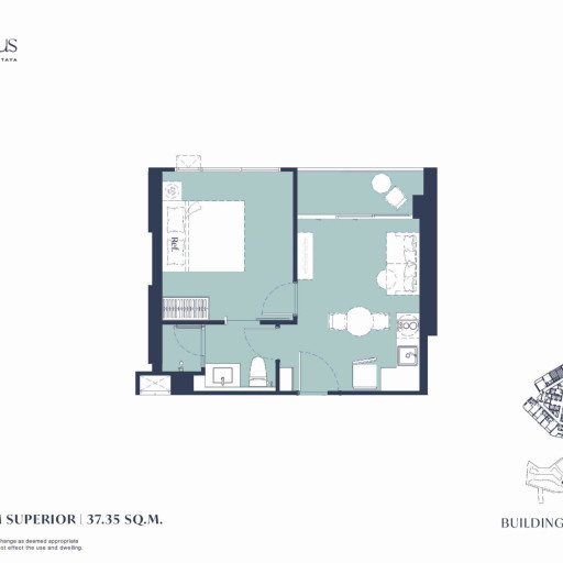 Aquarous Jomtien Pattaya, Односпальные квартиры - от 34,70 м² до 74,85 м²