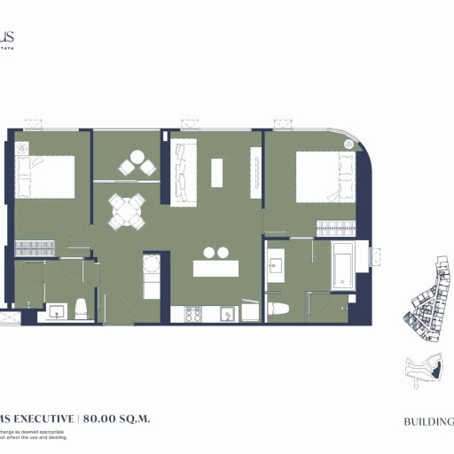 Aquarous Jomtien Pattaya, Двуспальные квартиры - от 79,75 м² до 141,30 м²
