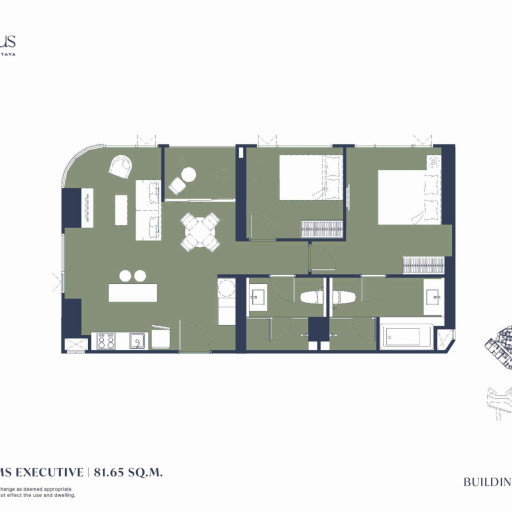 Aquarous Jomtien Pattaya, Двуспальные квартиры - от 79,75 м² до 141,30 м²