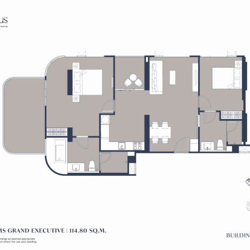 Aquarous Jomtien Pattaya, Двуспальные квартиры - от 79,75 м² до 141,30 м²