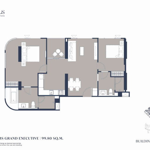 Aquarous Jomtien Pattaya, Двуспальные квартиры - от 79,75 м² до 141,30 м²