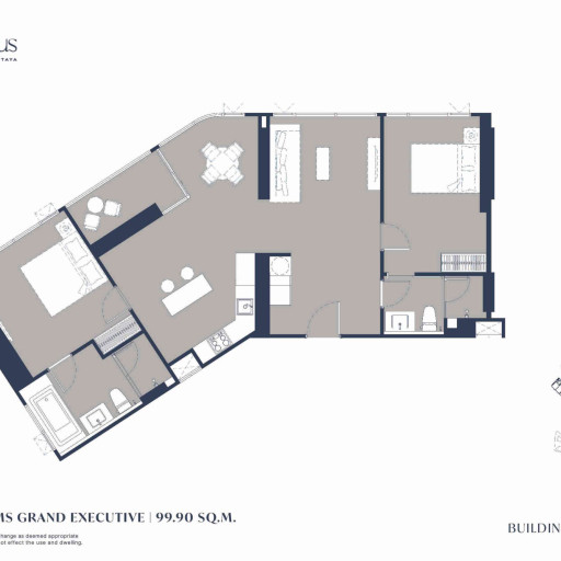 Aquarous Jomtien Pattaya, Двуспальные квартиры - от 79,75 м² до 141,30 м²